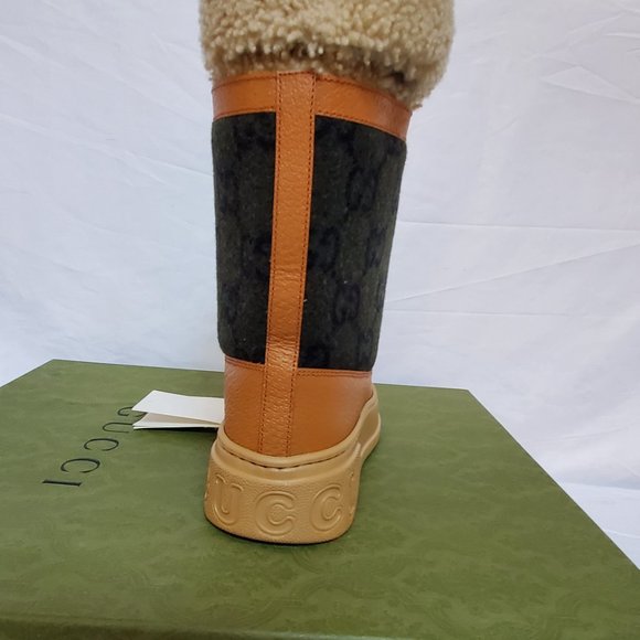 NIB Gucci GG wool shearling-lined horsebit snow boots- IT 36 US 6 - Picture 6 of 14